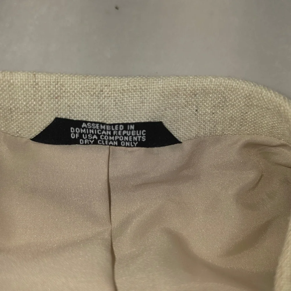 Haggar Mens 48R Blazer Beige Linen Blend 2 Button Classic Fit Sport Coat